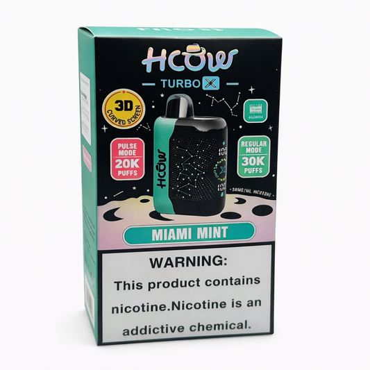 HCOW TURBO X MIAMI MINT | Authentic Disposable Vape | iPuff24 Texas