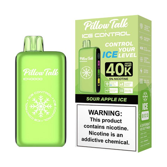 PILLOW TALK ICE CONTROL 40K SOUR APPLE ICE | Authentic Disposable Vape | iPuff24 Texas