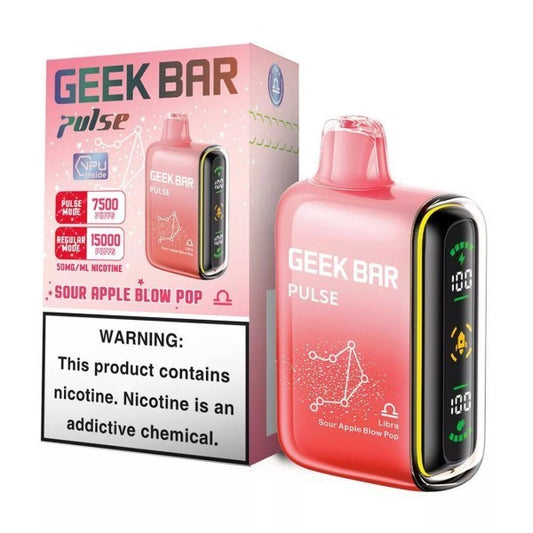 GEEK BAR 15K PULSE SOUR APPLE BLOW POP | Authentic Disposable Vape | iPuff24 Texas