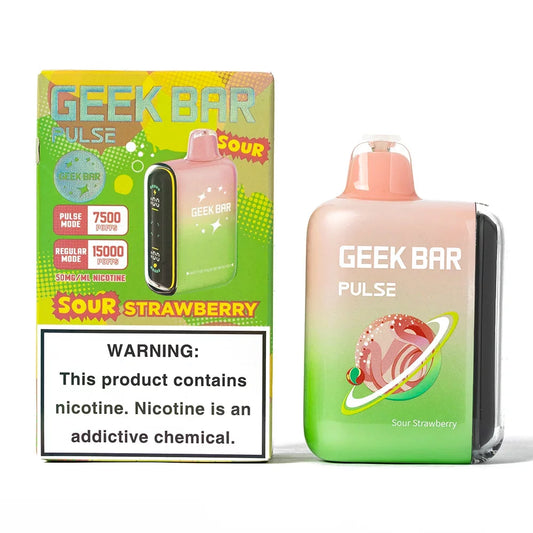GEEK BAR 15K PULSE SOUR STRAWBERRY | Authentic Disposable Vape | iPuff24 Texas
