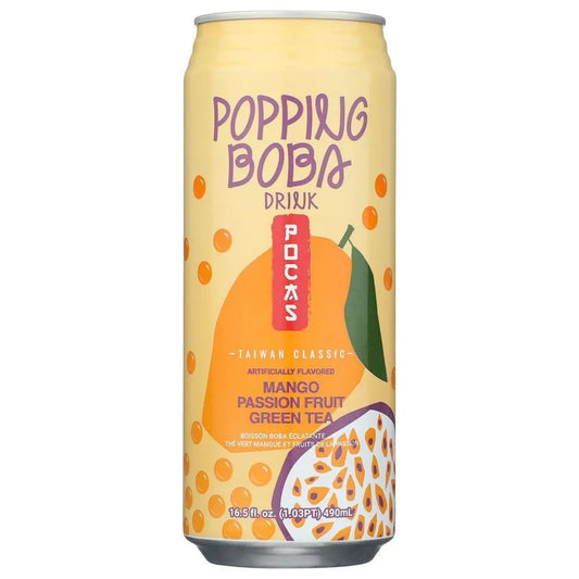 POCAS POPPING BOBA 490ml - MANGO PASSION FRUIT GREEN TEA | Authentic Disposable Vape | iPuff24 Texas