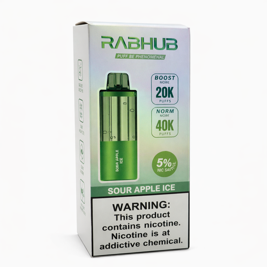 RABHUB 40K POD - SOUR APPLE ICE | Authentic Disposable Vape | iPuff24 Texas