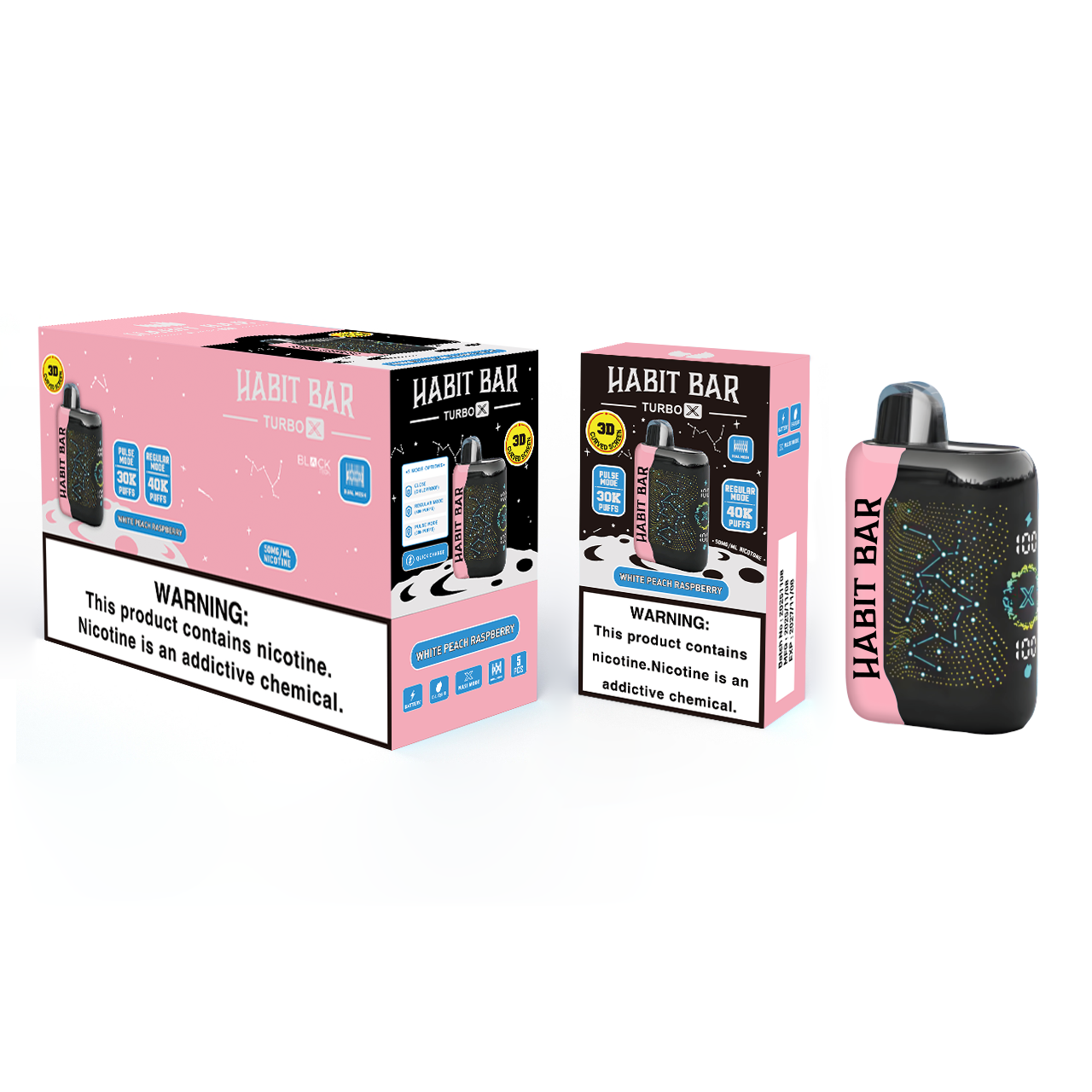 HABIT BAR 40K - WHITE PEACH RASPBERRY | Authentic Disposable Vape | iPuff24 Texas