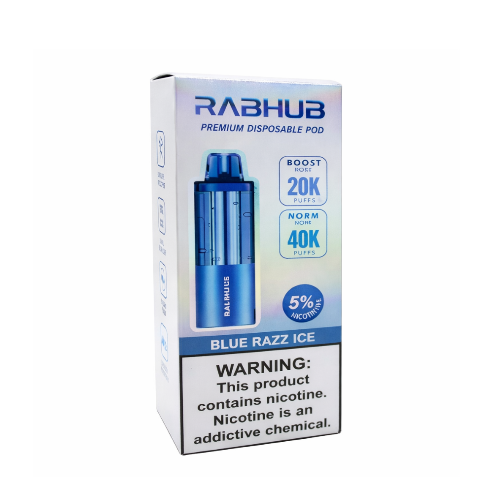 RABHUB 40K POD - BLUE RAZZ ICE | Authentic Disposable Vape | iPuff24 Texas