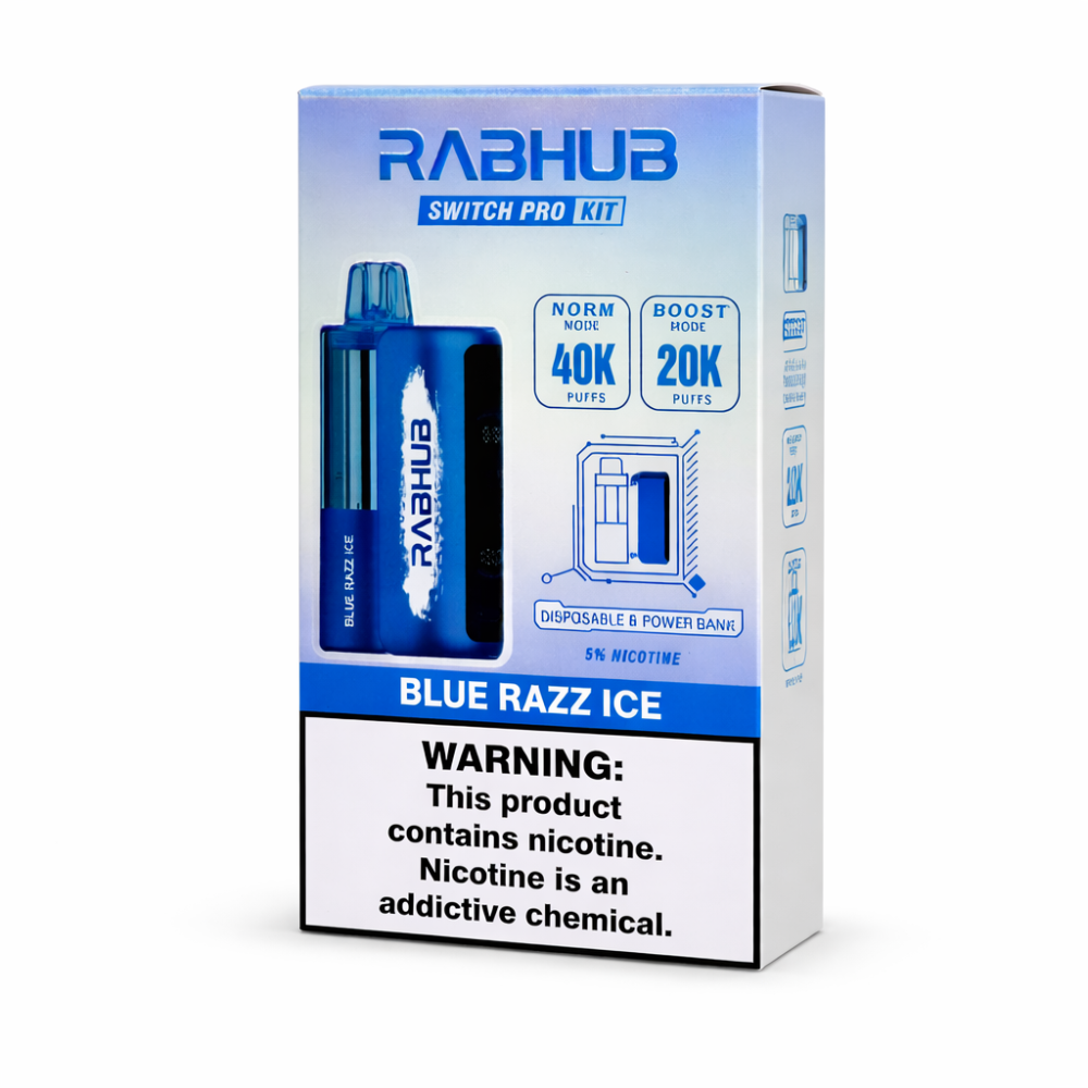 RABHUB 40K KIT - BLUE RAZZ ICE | Authentic Disposable Vape | iPuff24 Texas