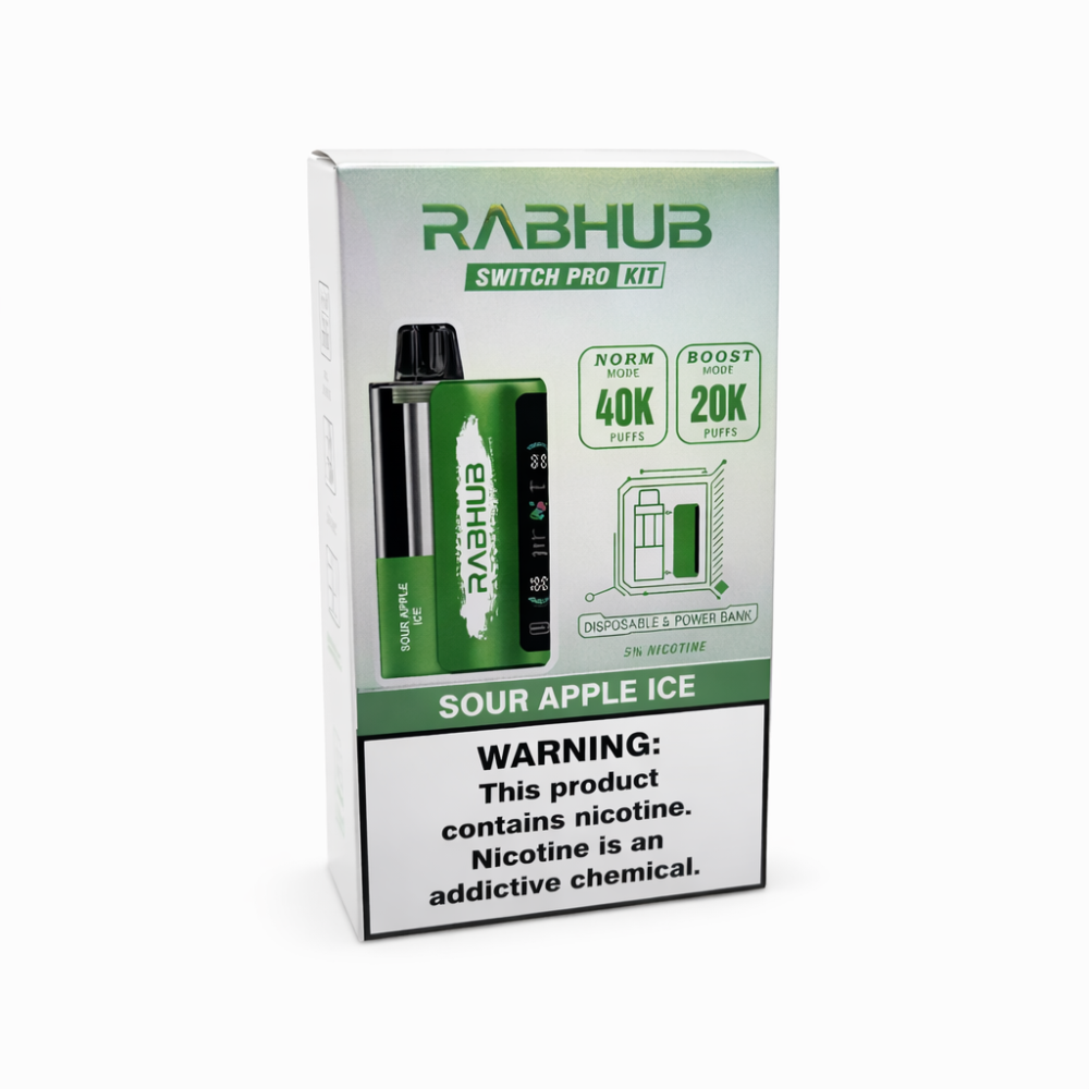 RABHUB 40K KIT - SOUR APPLE ICE | Authentic Disposable Vape | iPuff24 Texas