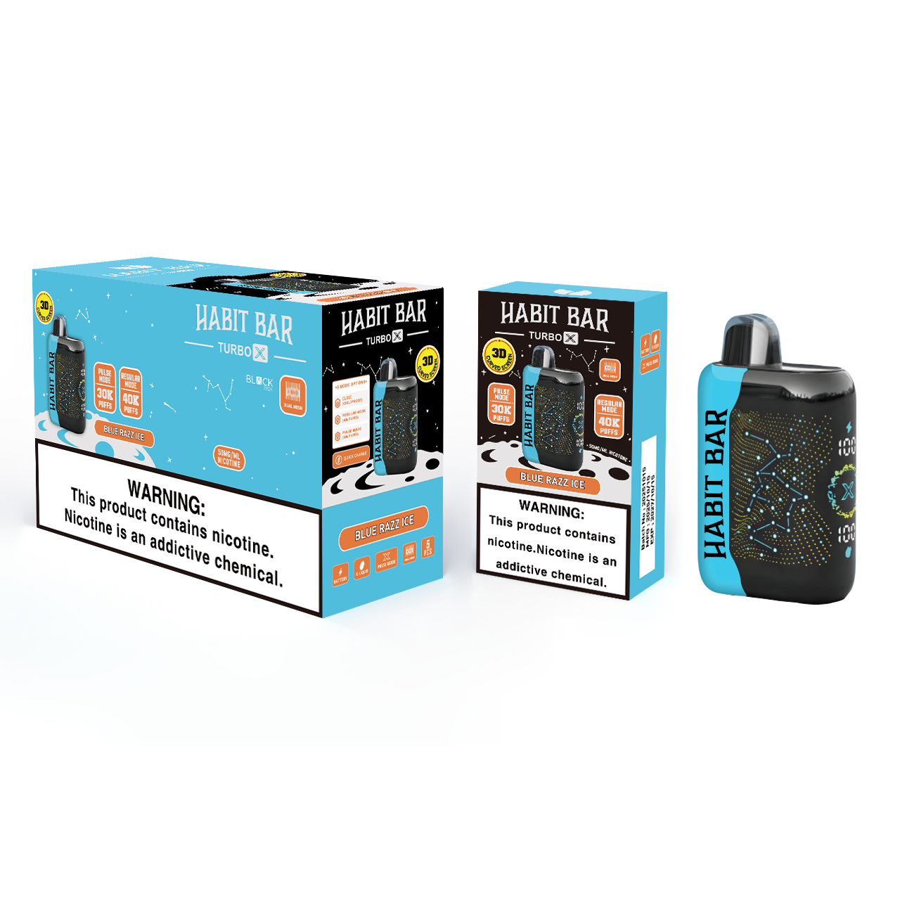 HABIT BAR 40K - BLUE RAZZ ICE | Authentic Disposable Vape | iPuff24 Texas