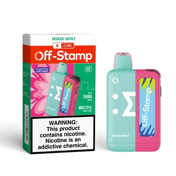 OFF STAMP X CUBE MIAMI MINT POD 25K | Authentic Disposable Vape | iPuff24 Texas