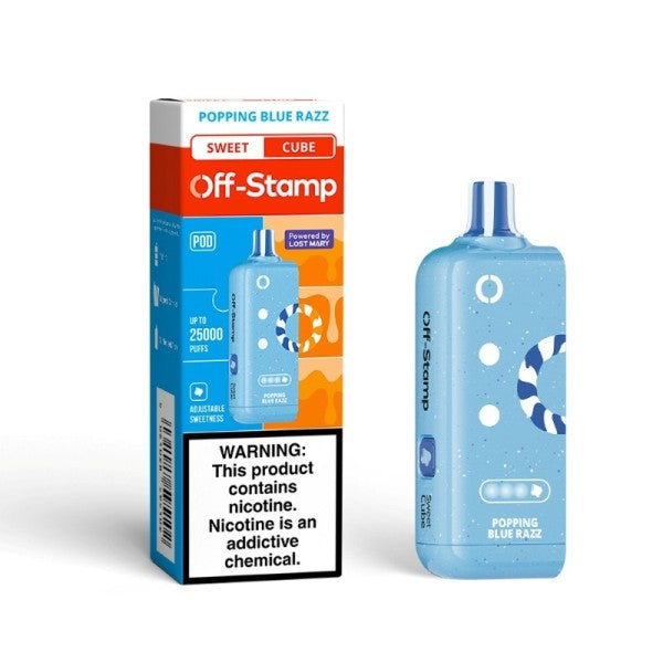 OFF STAMP 25K POD POPPINGG BLUE RAZZ | Authentic Disposable Vape | iPuff24 Texas