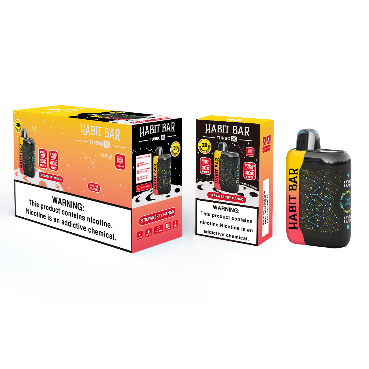 HABIT BAR 40K - STRAWBERRY MANGO | Authentic Disposable Vape | iPuff24 Texas