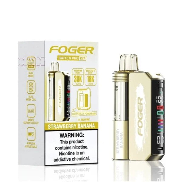 FOGER 30K SWITCH PRO KIT STRAWBERRY BANANA | Authentic Disposable Vape | iPuff24 Texas