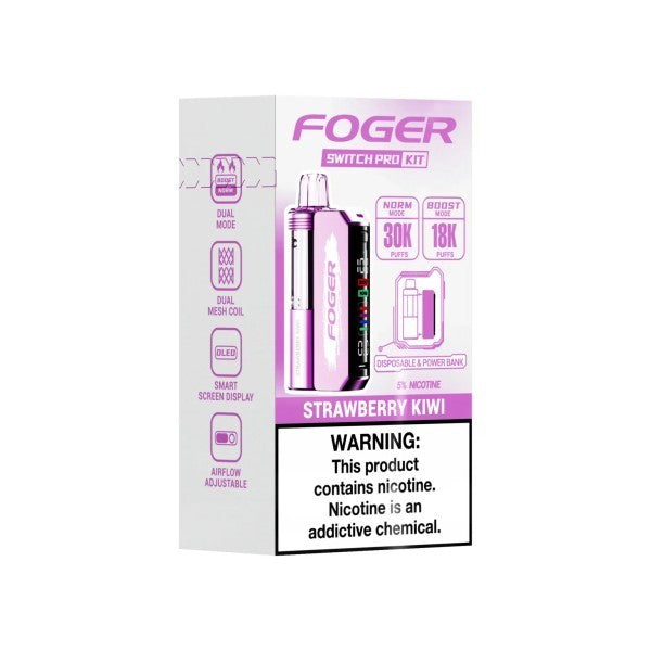 FOGER 30K SWITCH PRO KIT STRAWBERRY KIWI | Authentic Disposable Vape | iPuff24 Texas