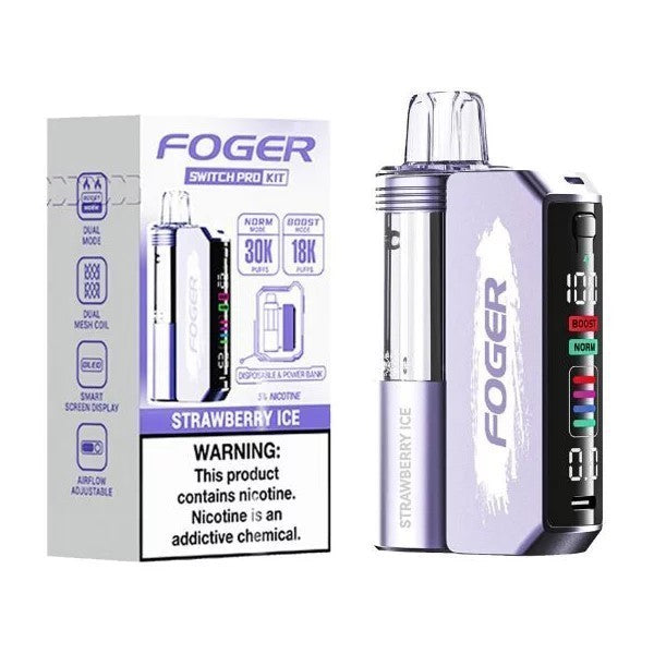 FOGER 30K SWITCH PRO KIT STRAWBERRY ICE | Authentic Disposable Vape | iPuff24 Texas