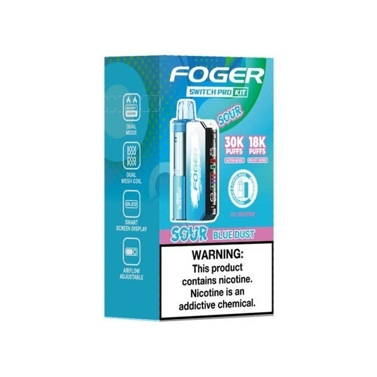FOGER 30K SWITCH PRO KIT SOUR BLUE DUST | Authentic Disposable Vape | iPuff24 Texas