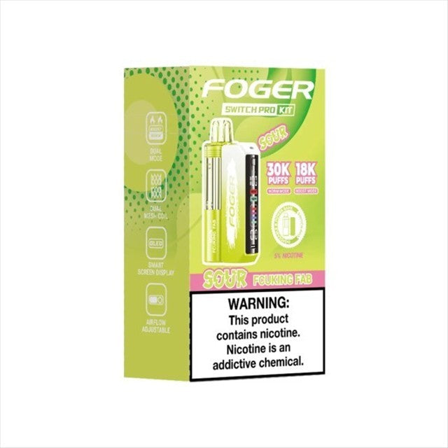 FOGER 30K SWITCH PRO KIT SOUR  FCUKING FAB | Authentic Disposable Vape | iPuff24 Texas
