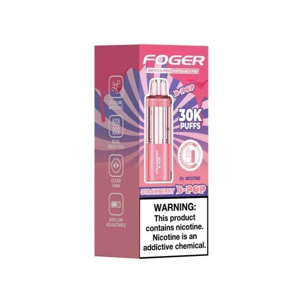 FOGER POD 30K STRAWBERRY BPOP | Authentic Disposable Vape | iPuff24 Texas