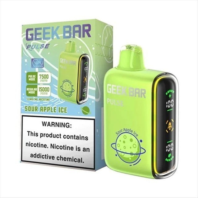 GEEK BAR 15K PULSE SOUR APPLE ICE | Authentic Disposable Vape | iPuff24 Texas