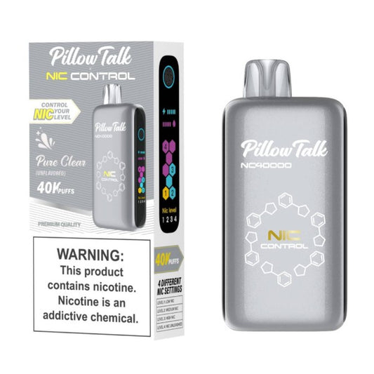 PILLOW TALK 40K NIC CONTROL PURE CLEAR | Authentic Disposable Vape | iPuff24 Texas