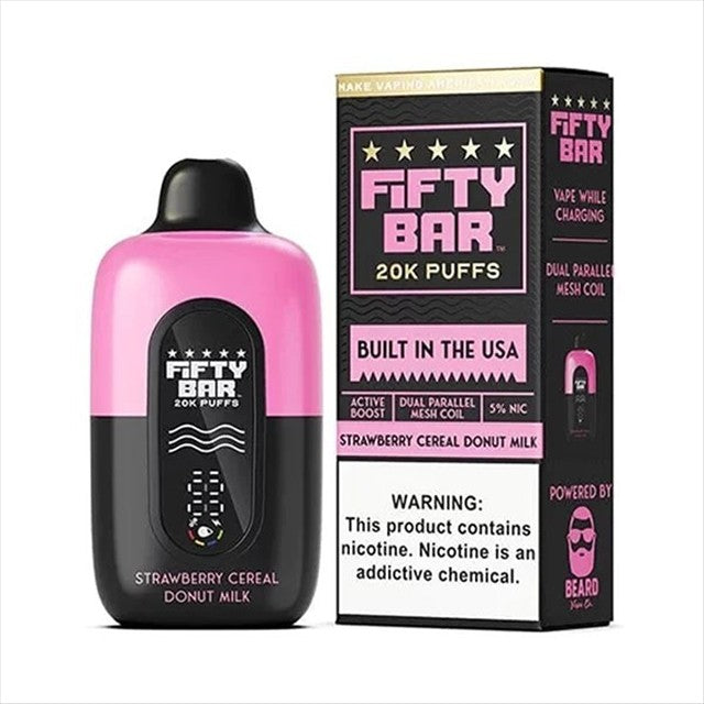 FIFTY BAR 20K STRAWBERRY CEREAL DONUT MILK  USA | Authentic Disposable Vape | iPuff24 Texas