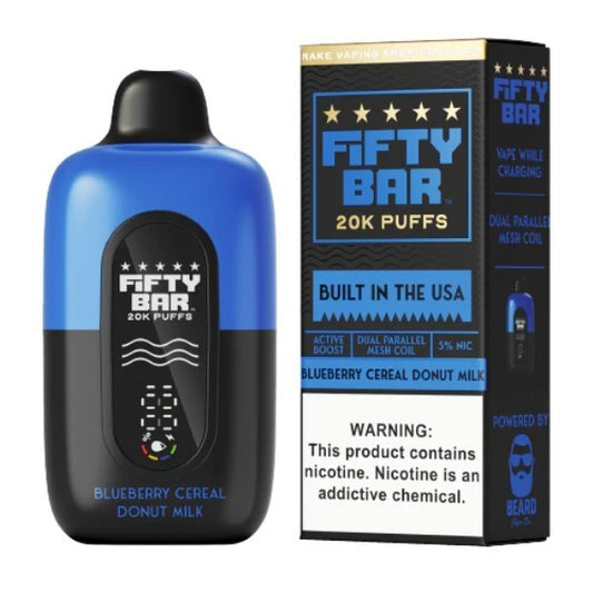 FIFTY BAR 20K BLUEBERRY CEREAL DONUT MILK USA | Authentic Disposable Vape | iPuff24 Texas