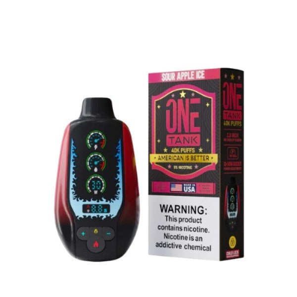 ONE TANK 40K - SOUR APPLE ICE | Authentic Disposable Vape | iPuff24 Texas