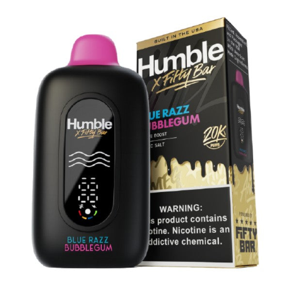 FIFTY BAR HUMBLE 20K - BLUE RAZZ BUBBLEGUM | Authentic Disposable Vape | iPuff24 Texas