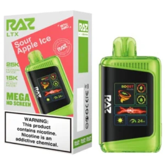 RAZ LTX 25K - SOUR APPLE ICE | Authentic Disposable Vape | iPuff24 Texas