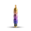 Gradient bottle from gold to purple with 'BLOOW' branding on a white background