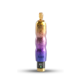 Gradient bottle from gold to purple with 'BLOOW' branding on a white background