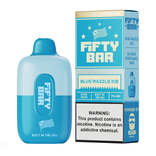 FIFTY BAR 20K BLUE RAZZ ICE | Authentic Disposable Vape | iPuff24 Texas