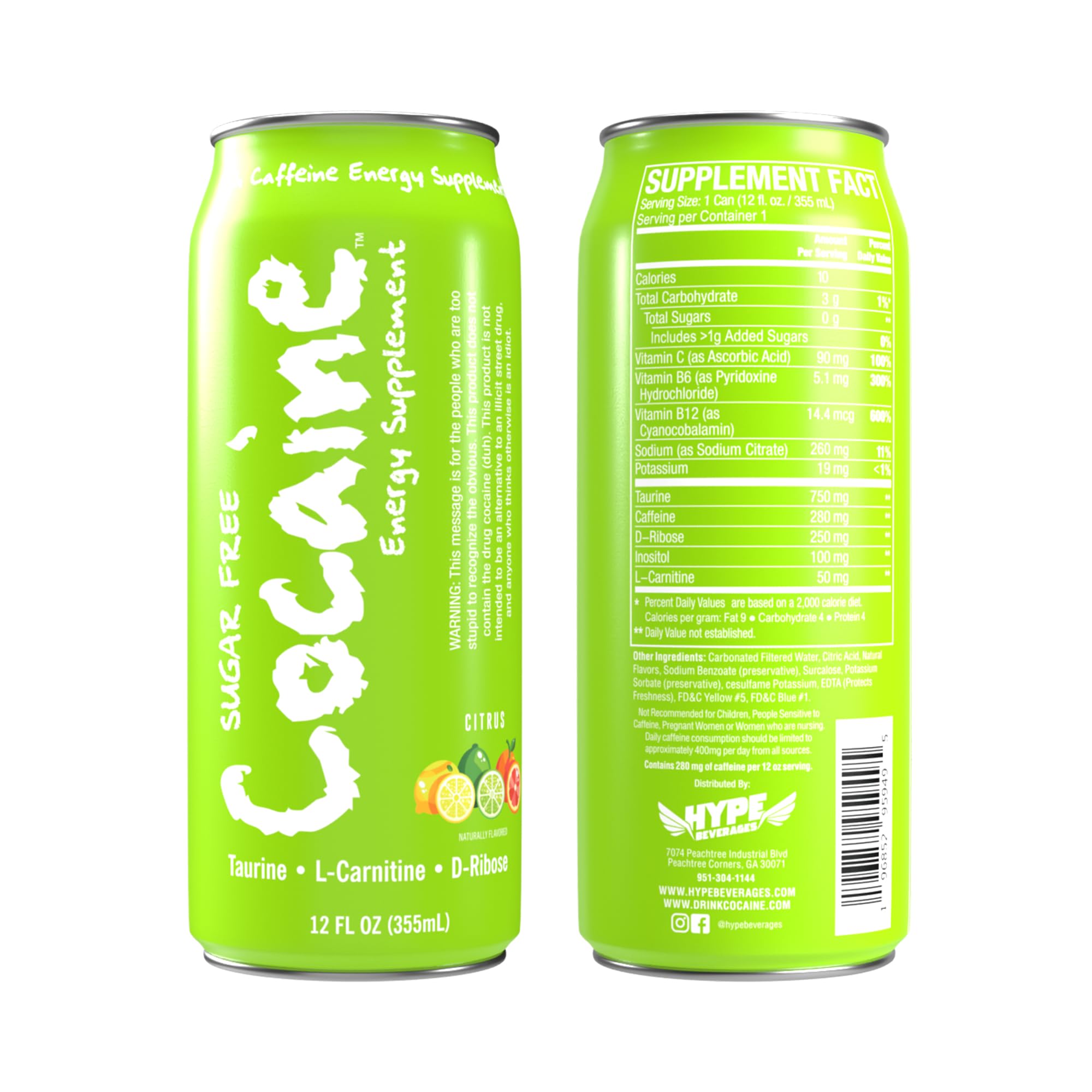 COCAIN HIGH CAFFINE ENERGY DRINK SUGAR FREE CITRUS | Authentic Disposable Vape | iPuff24 Texas