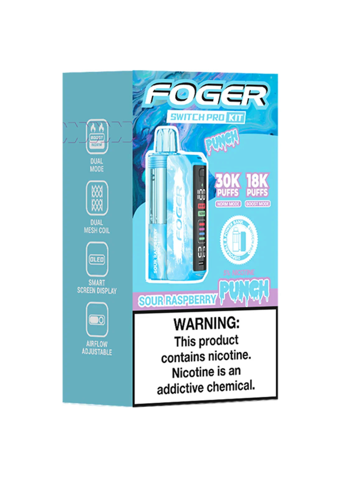 FOGER 30K SWITCH PRO KIT SOUR RASPBERRY PUNCH | Authentic Disposable Vape | iPuff24 Texas