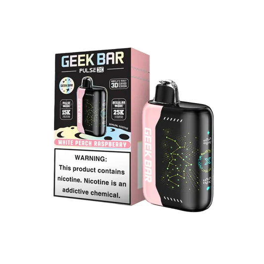 GEEK BAR 25K PULSE X WHITE PEACH RASPBERRY | Authentic Disposable Vape | iPuff24 Texas