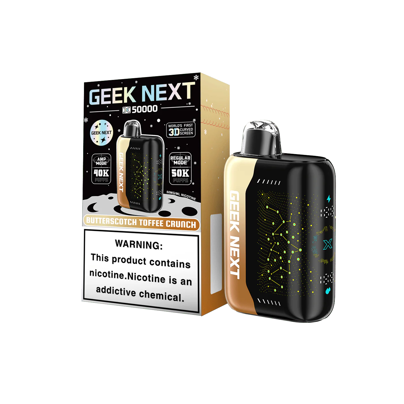 GEEK NEXT 50K - BUTTERSCOTCH TOFFEE CRUNCH | Authentic Disposable Vape | iPuff24 Texas