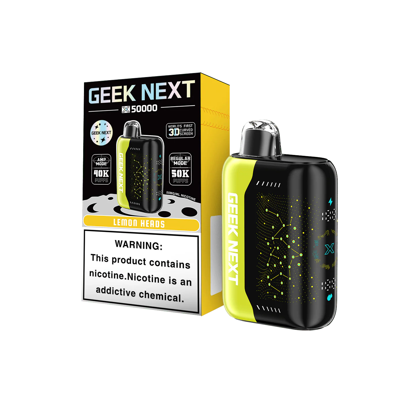 GEEK NEXT 50K - LEMON HEADS | Authentic Disposable Vape | iPuff24 Texas