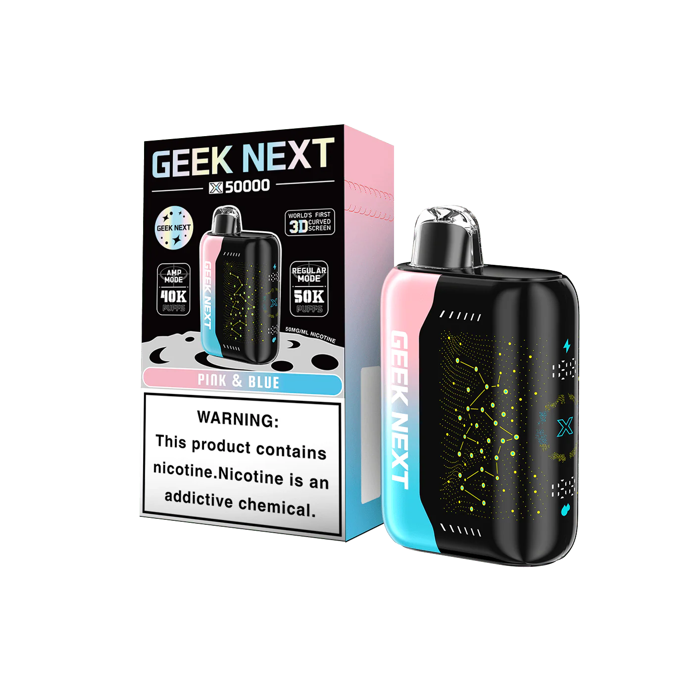 GEEK NEXT 50K - PINK & BLUE | Authentic Disposable Vape | iPuff24 Texas