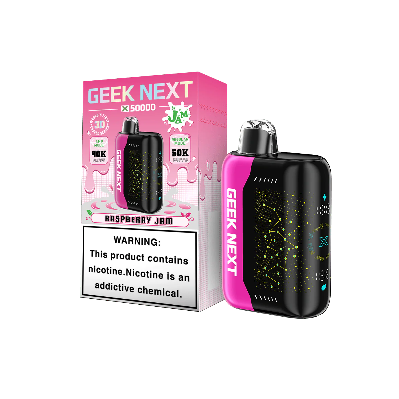 GEEK NEXT 50K - RASPBERRY JAM | Authentic Disposable Vape | iPuff24 Texas