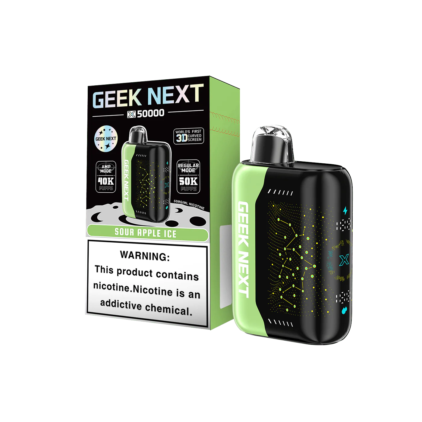 GEEK NEXT 50K - SOUR APPLE ICE | Authentic Disposable Vape | iPuff24 Texas