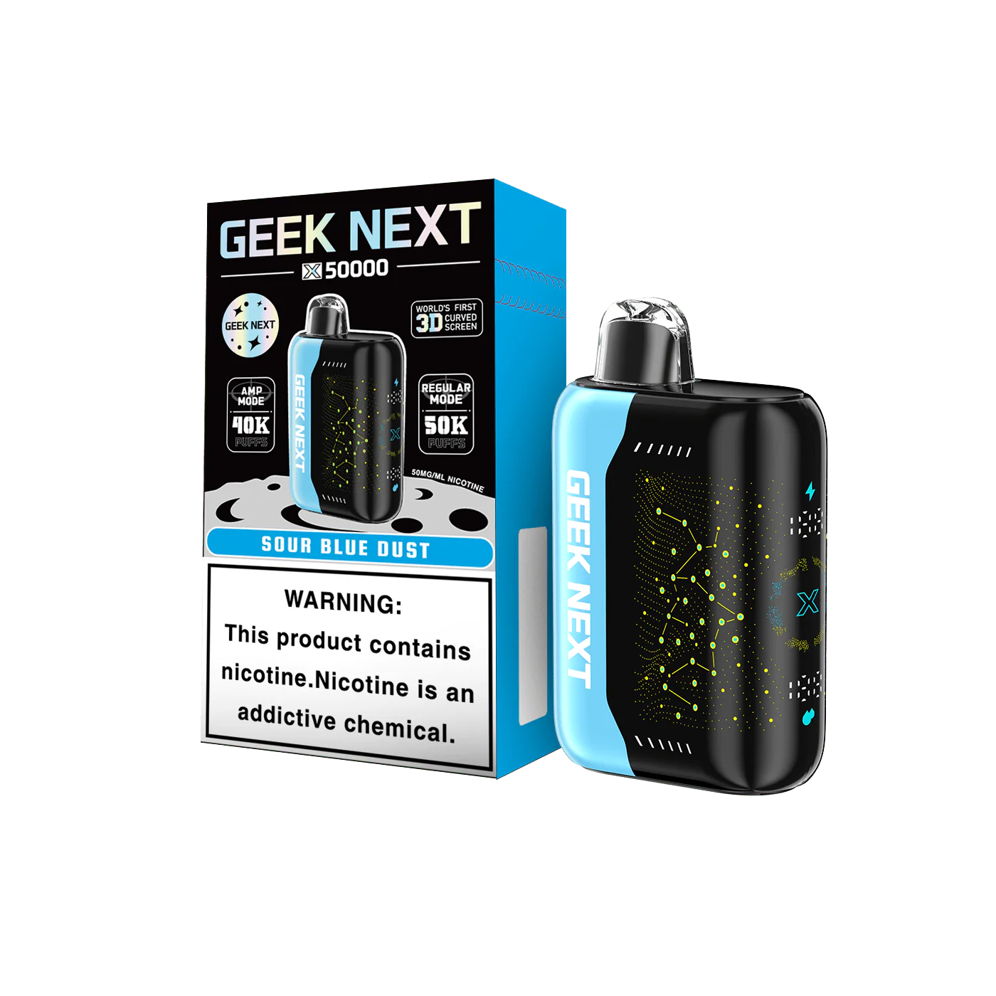 GEEK NEXT 50K - SOUR BLUE DUST | Authentic Disposable Vape | iPuff24 Texas