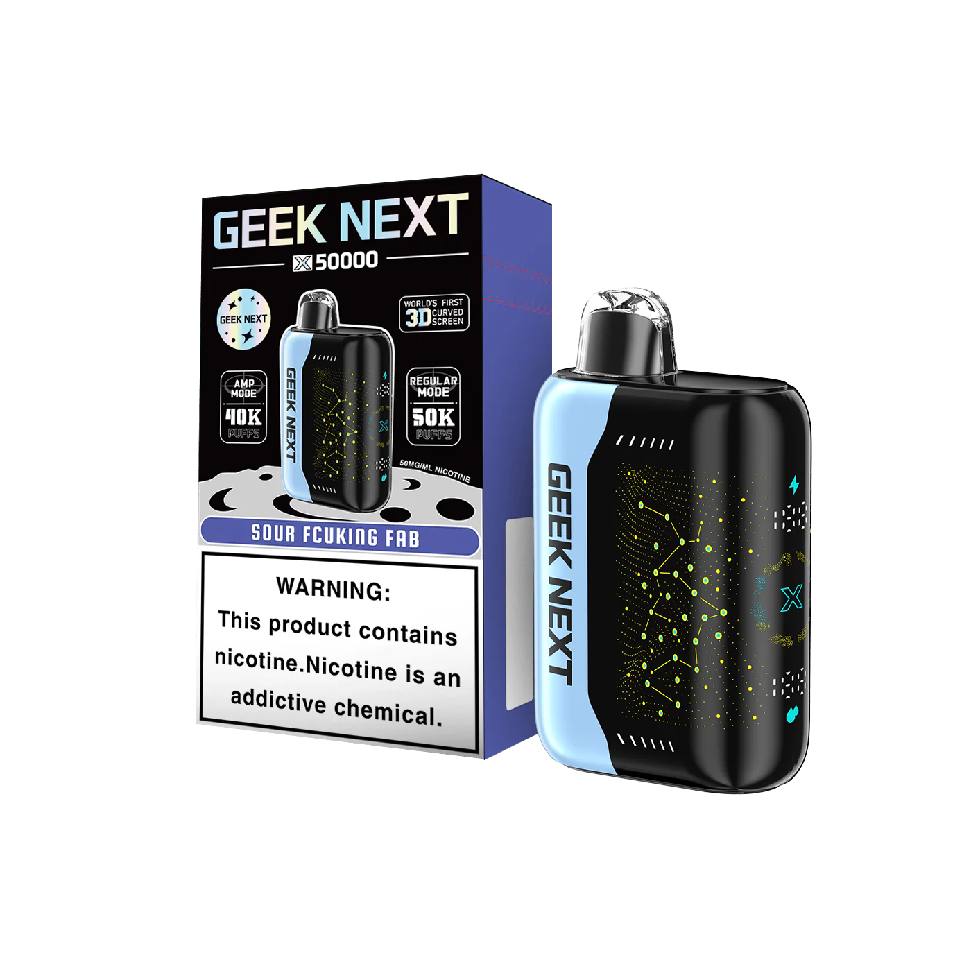 GEEK NEXT 50K - SOUR FUCKING FAB | Authentic Disposable Vape | iPuff24 Texas