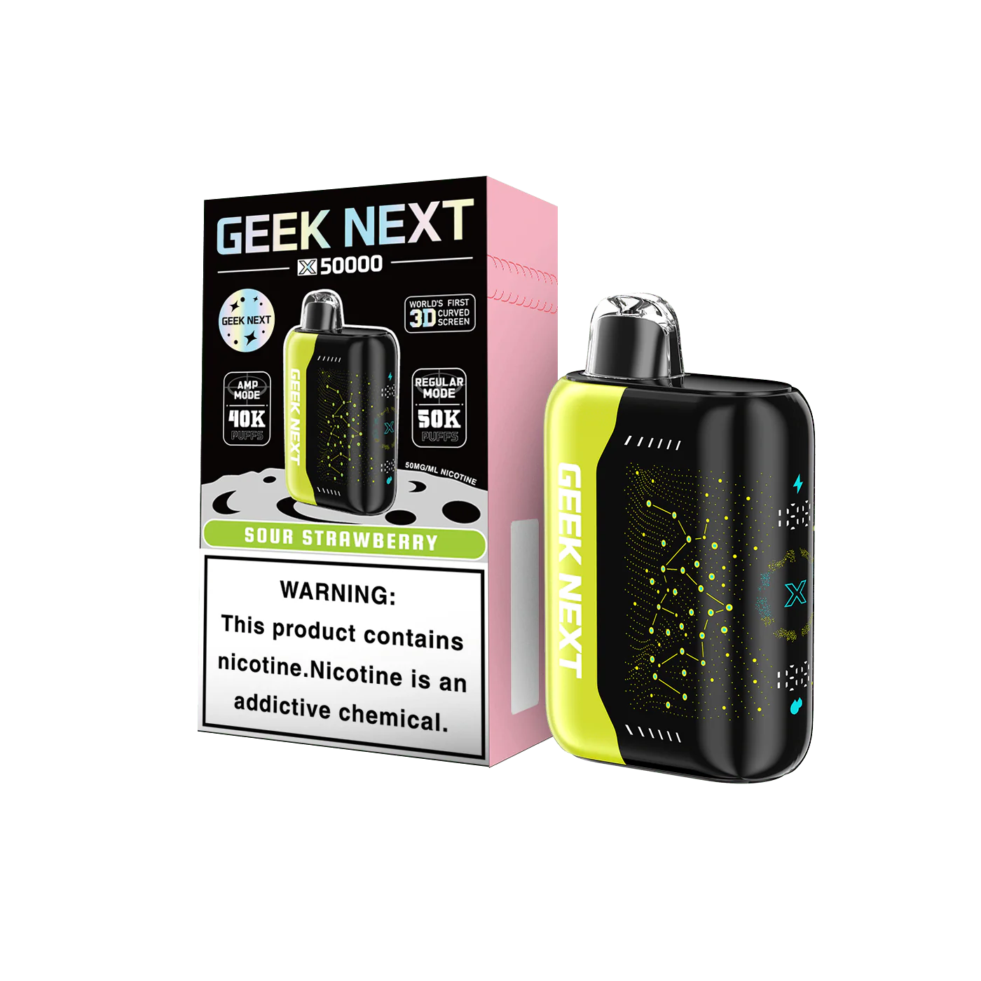 GEEK NEXT 50K - SOUR STRAWBERRY | Authentic Disposable Vape | iPuff24 Texas