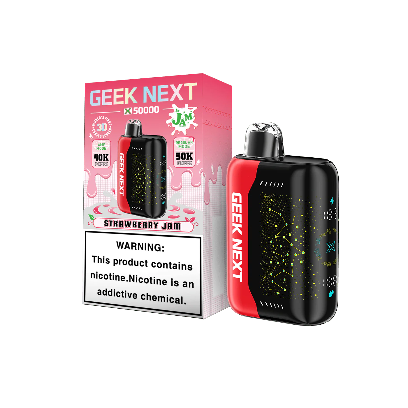 GEEK NEXT 50K - STRAWBERRY JAM | Authentic Disposable Vape | iPuff24 Texas