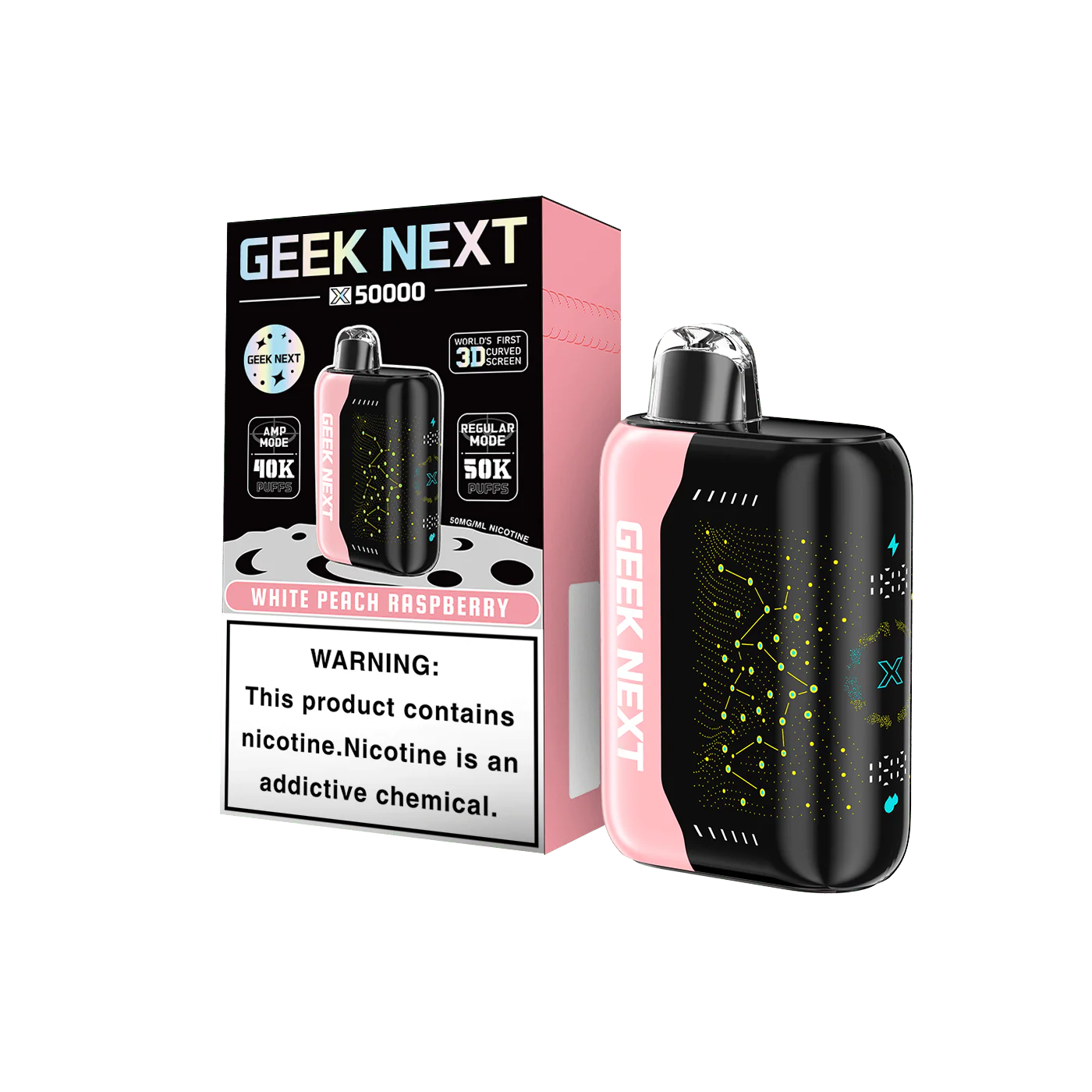 GEEK NEXT 50K - WHITE PEACH RASPBERRY | Authentic Disposable Vape | iPuff24 Texas