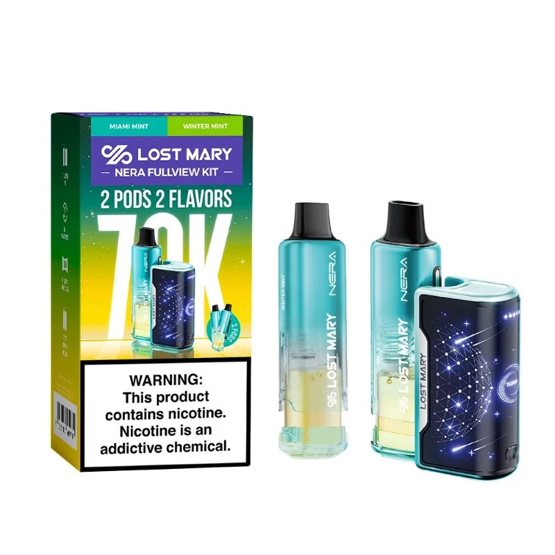 LOST MARY NERA FULLVIEW KIT 70K - MIAMI MINT + WINTER MINT | Authentic Disposable Vape | iPuff24 Texas