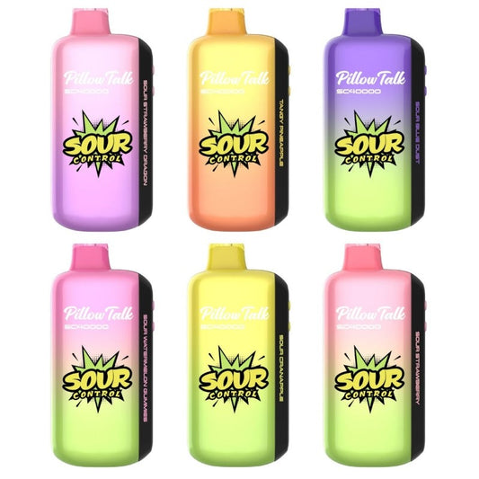 PILLOW TALK SOUR CONTROL 40K STRAWBERRY SOUR APPLE CANDY | Authentic Disposable Vape | iPuff24 Texas