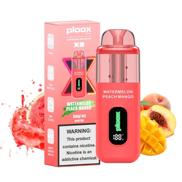 PLOOX DISPOSABLE POD 25K WATERMELON PEACH MANGO