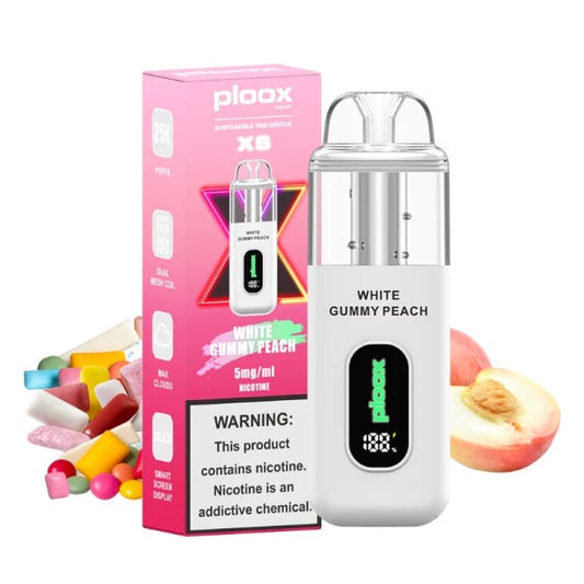 PLOOX DISPOSABLE POD 25K WHITE GUMMY PEACH