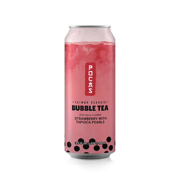 POCAS BUBBLE TEA 490ml - STRAWBERRY | Authentic Disposable Vape | iPuff24 Texas